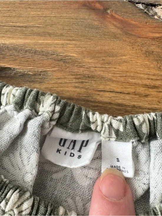 Gap Olive Green Two-Piece Floral Matching Set size small/6-7 - Picture 6 of 8